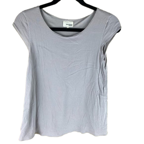 Aritzia Wilfred  Free Grey Short Sleeve Scoop Neck T-shirt - Picture 1 of 8